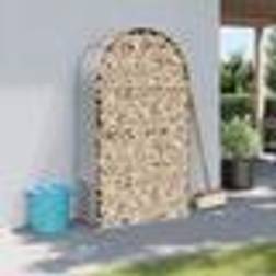 vidaXL Log Holder Firewood Rack Log Wood Storage Light 120x45x210 cm