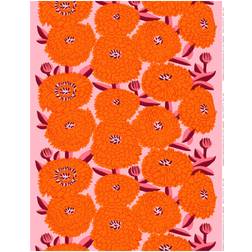 Marimekko Primavera Tyg Light Pink-Orange-Winered - Rosa Metervara Rosa, Röd, Orange (147x15cm)