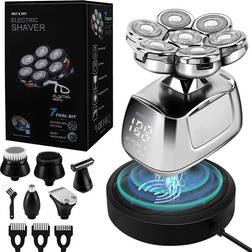 HKHBJS Men's Electric Shaver 7D Floating Rotary Shaver Bald Razor
