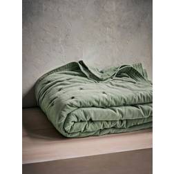 French Connection Washed Velvet Sage - Bedspread Green