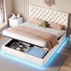 Mercer41 Ottoman With Led Velvet 112cm H x 142cm W x 195cm L Frame Bed