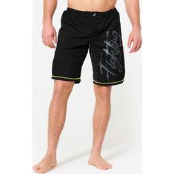 Domyos Men's Durable MMA Shorts Black Yellow