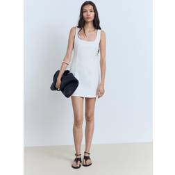 Mango Milly Minikjole Med Lige Pasform - Offwhite