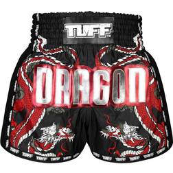 Tuff Retro Black Chinese Dragon Muay Thai Shorts Medium