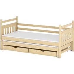 Lano Daniel Enkelsäng Med Extrasäng Och Lådor 90x200 Cm Furu Sängpaket