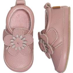 Melton Daisy Leather Slippers - Ash Rose