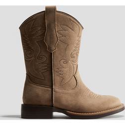 H&M Napped Cowboy Boots - Beige