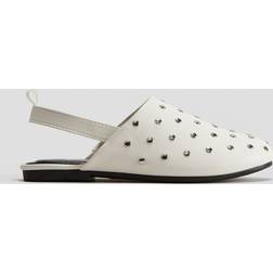 H&M Flicka Beige Slingbacks Med Nitar - Vit