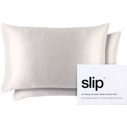 Slip Pure Silk Queen Pillowcase Duo Pillow Case White