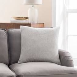 Dunelm Orlando Chenille Square - Cushion Cover Silver