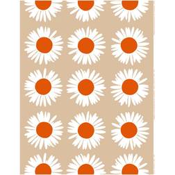 Marimekko Sunflower Fabric Beige-Off White-Tomato Fabrics Beige, Red