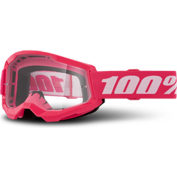 100% Strata 2 Essential Motocross Goggles - White/Pink