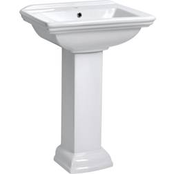 Hill Ceramic Tvättställ Mayfair Vit 60 cm med Piedestal Vit Blank