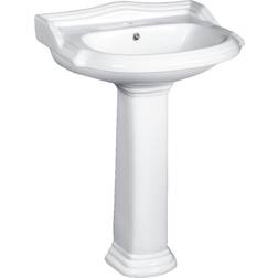 Hill Ceramic Tvättställ Wilcot Vit 58 cm med Piedestal Vit Blank