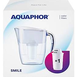 Aquaphor Water Filter Jug Smile White incl 1 A5 Filter with Added Magnesium I Reduces for 2,9l Pitcher