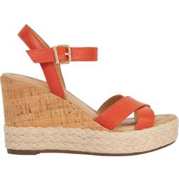 Dune Kindest Leather Cross Strap Wedge Sandals