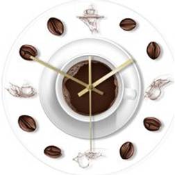 Grandado Coffee Hand with LED Backlight Wall Clock 30cm