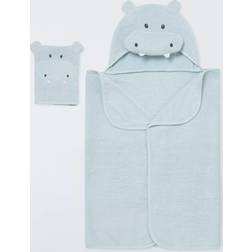 John Lewis Baby Hippo Hooded Towel & Mitt Set