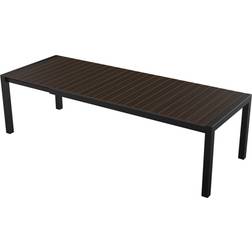 Ebuy24 Joan Havebord 205-275 x 100 cm Med Udtræk Inkl 1 Plade Sort Og Brun