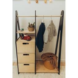 Duck Woodworks Children Wardrobe with Drawers Black