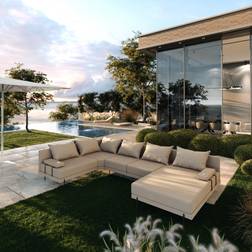TRADA Gartenecksofa Bahama XL Beige Links 370x175 cm Lounge-Set
