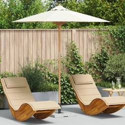 vidaXL Haveparasol Cremefarvet 217x230 cm Bambus