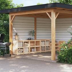 vidaXL Outdoor Kitchen Cabinets 3 pcs Solid Wood Pine
