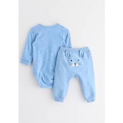 Lindex Set Body Trousers Back Focus E - Blå