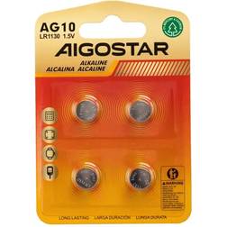 Aigostar 4x Knapcellebatteri AG10 LR1130 4B 1.5V
