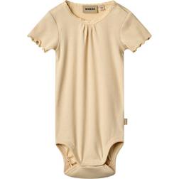 Wheat Kortärmad Baby Body Macadamia - Beige