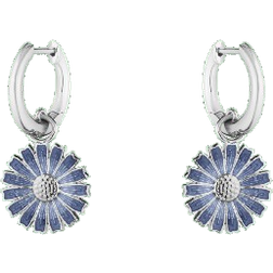 Georg Jensen Daisy Øreringe Med Blå Emalje