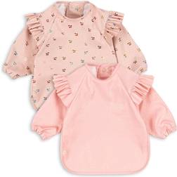 Konges Sløjd Cherry Sparkle 2 Pak Hagesmæk Med Ærmer og Flæser 18-36 mdr