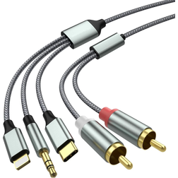 Apitiong Lightning to RCA Cable Aux Adapter,RCA to 3.5mm 4ft
