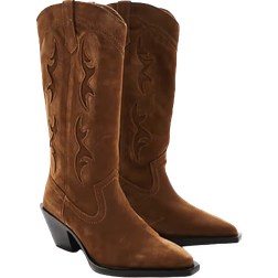 Stradivarius Leather cowboy boots BROWN