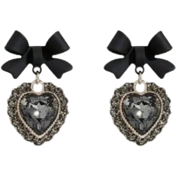 Shein Black Bowknot Stud Earrings Heart Earrings Trendy Party Jewelry Christmas Halloween Gift New Years Gift Valentines Day Gift For Women Mom Family Frien