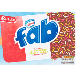 Nestlé Fab Strawberry Ice Lollies 58g 6pcs 1pack