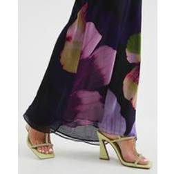 River Island Womens Green Diamante T Bar Heeled Sandals - 9