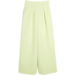 River Island High Waisted Wide Leg Trousers - Lime