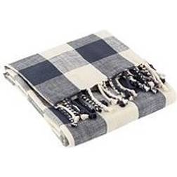 Yard Chesil Check Tasselled 130 x 170 cm Blankets Natural, Beige