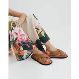 River Island Womens Cross Strap Chunky Sandals - Orange