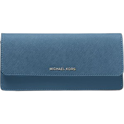 Michael Kors Jet Set Large Saffiano Leather Snap-Front Wallet - Blue