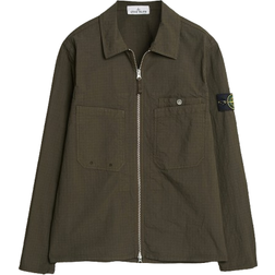 Stone Island Stretch Ripstop Cotton Zip Overshirt - Military Green