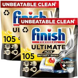 Finish Ultimate Plus Infinity Shine Dishwasher Tabs 105 Tabs x 2