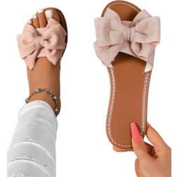 Shein New Womens Butterfly Flower Decor Flip Flops Outdoor And Indoor Flat Bottom Slippers