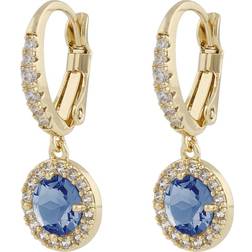 Snö of Sweden Seine Pendant Earrings - Gold/Light Blue