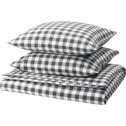 IKEA Bettwäsche-Set 3-teilig Bettbezug Weiß, Grau (220x240cm)