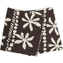 River Island Womens Brown Floral Wrap Skort