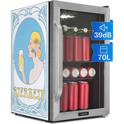 Klarstein Fridge 70 L Refrigerator Small Mini Bar Freestanding Silver