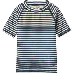 Wheat Kortærmet Bade T-shirt Jackie - Blue Stripe