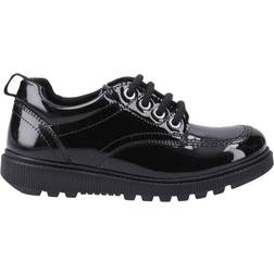 Hush Puppies Keeley Senior Girls School Shoes - Black Patent